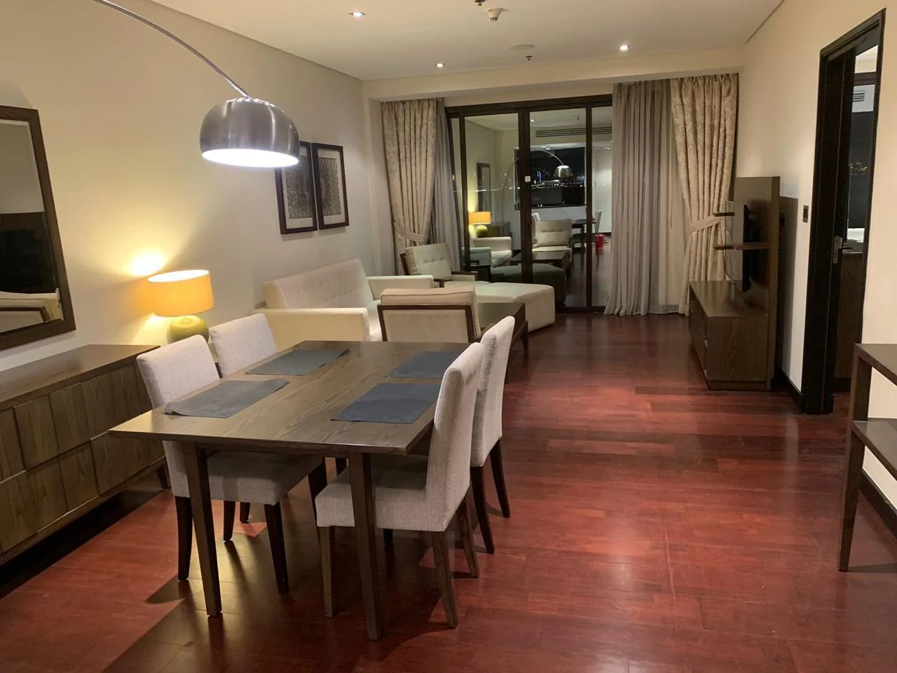 Open-plan living and dining room